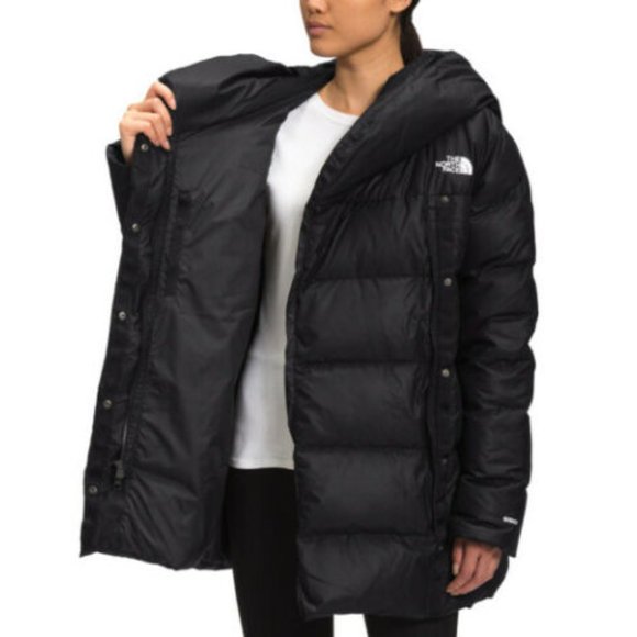 NEW! NORTH FACE Bagley Jacket Women’s Black Goose Down Puffer Hood